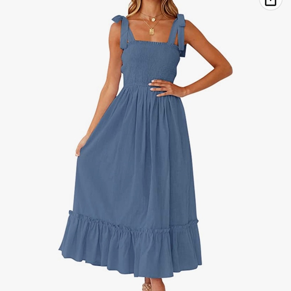 ZESICA Women's Summer Boho Spaghetti Strap Square Neck